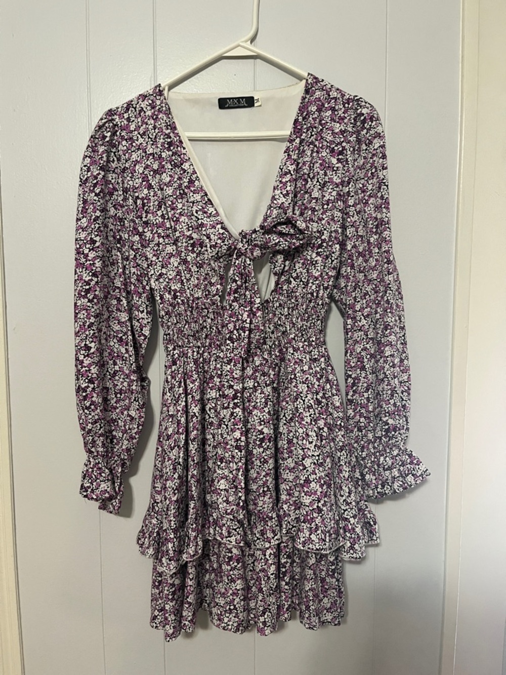 Floral Purple Long Sleeve Dress